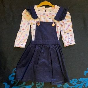 onesie and matching overall skirt